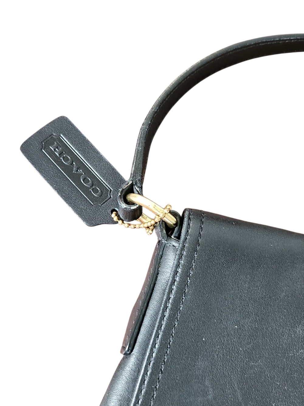 Vintage Coach Purse Shoulder Legacy Slim Black Leather Flap Crossbody 9592 EUC - Picture 4 of 12